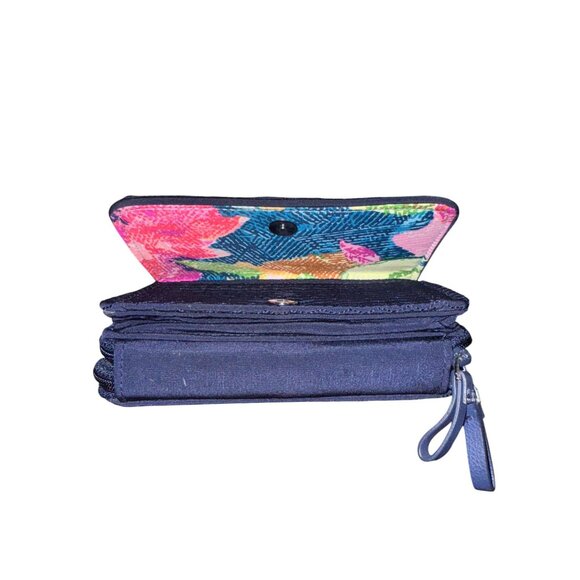 Vera Bradley Floral Embroidered Crossbody Wallet With Adjustable Strap - Picture 15 of 15